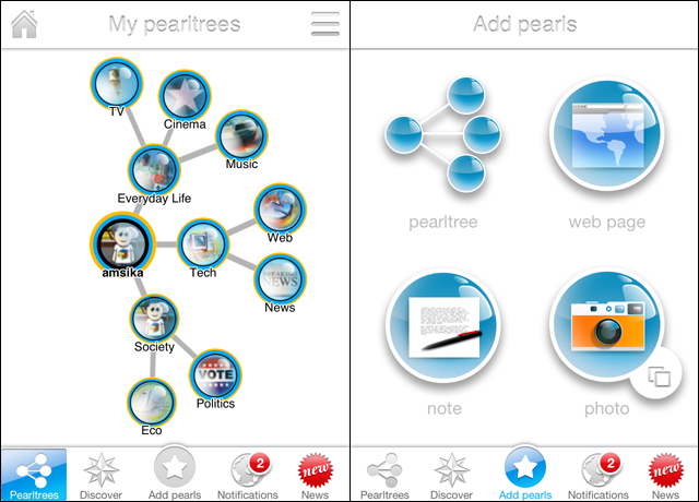 Pearltrees llega a iPhone innovando la manera de tomar notas