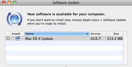 Mac OS X update Mac OS X update