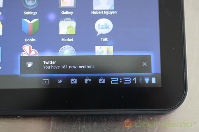 Xoom Android 3.0 interface - Twitter notification Xoom Android 3.0 interface - Twitter notification