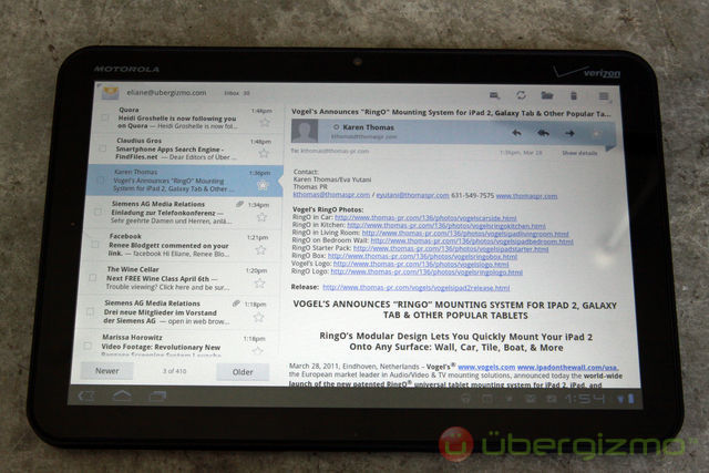 Xoom Android 3.0 - email Xoom Android 3.0 - email