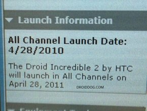 HTC Droid Incredible 2 launch date HTC Droid Incredible 2 launch date