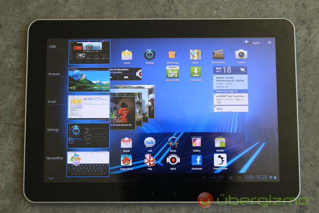 Galaxy Tab 10.1 Recent apps feature Galaxy Tab 10.1 Recent apps feature