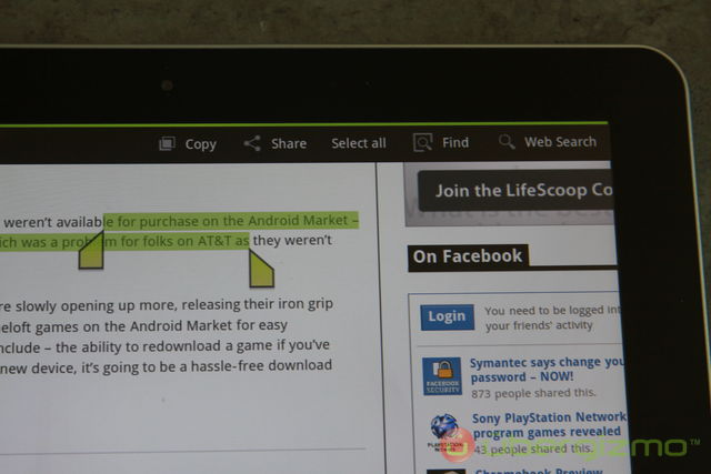 Galaxy Tab 10.1 Copy/Paste Galaxy Tab 10.1 Copy/Paste