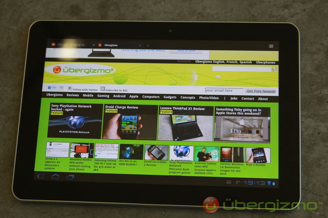 Galaxy Tab 10.1 Browser Galaxy Tab 10.1 Browser