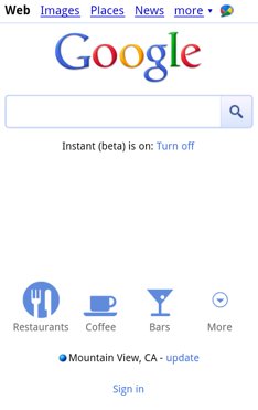 Google mobile search Google mobile search