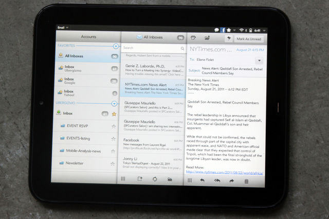 HP TouchPad Email HP TouchPad Email