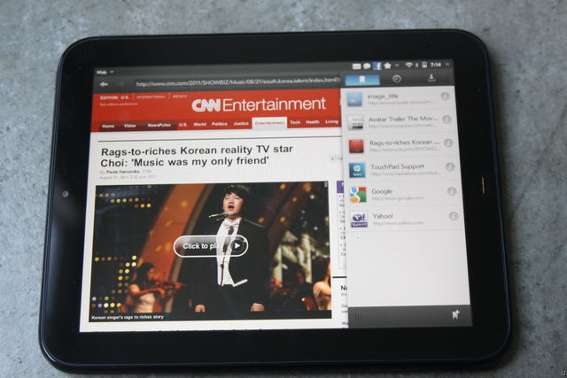 HP TouchPad Browser HP TouchPad Browser