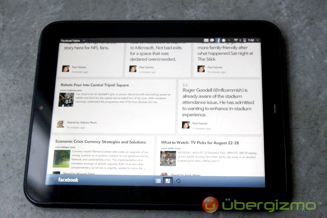 HP TouchPad Facebook tiles HP TouchPad Facebook tiles