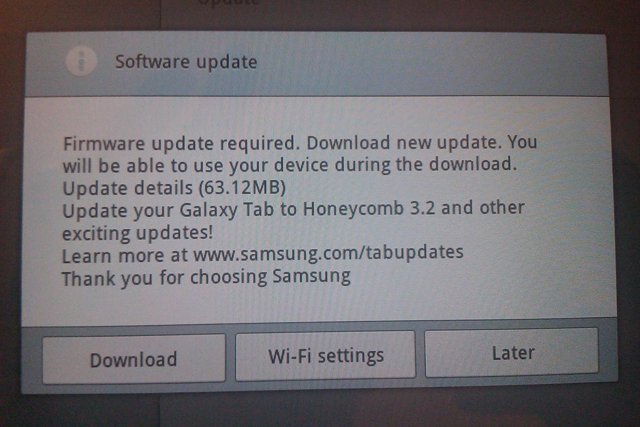 Galaxy Tab update Galaxy Tab update
