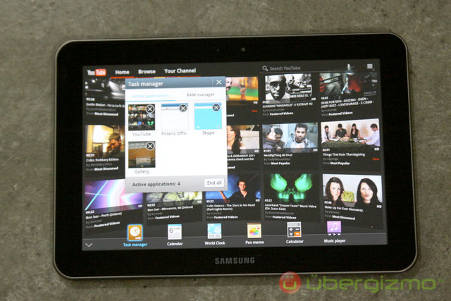 Galaxy Tab 8.9 Mini App tray Galaxy Tab 8.9 Mini App tray