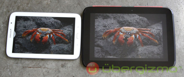 left: Galaxy Note 8.0 - right: Google Nexus 10