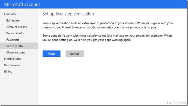 set up two step verification microsoft authenticator