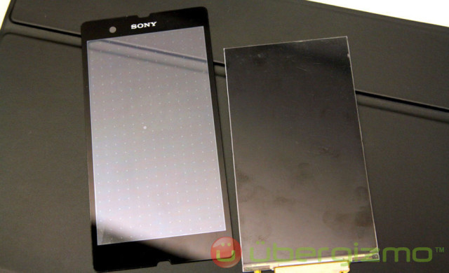 After: the touch sensor is now embedded into the glass, thus saving one element, and previous space