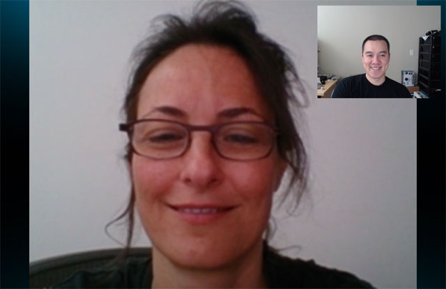 Seen from Skype PC: Eliane is calling from the Xperia Tablet Z