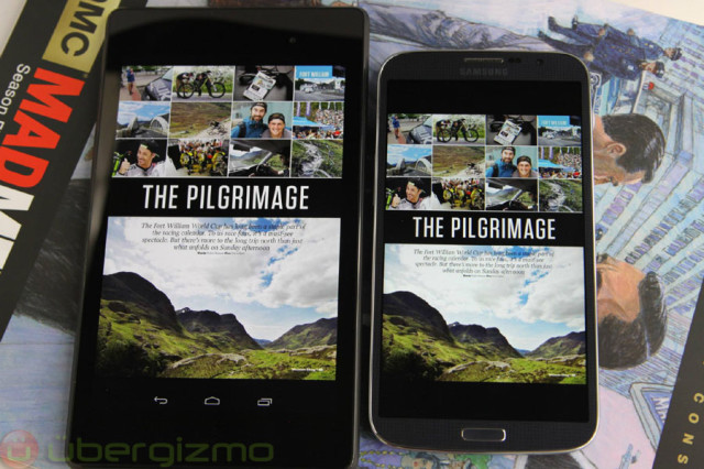 Left to right: Nexus 7 (2013) & Galaxy Mega 6.3