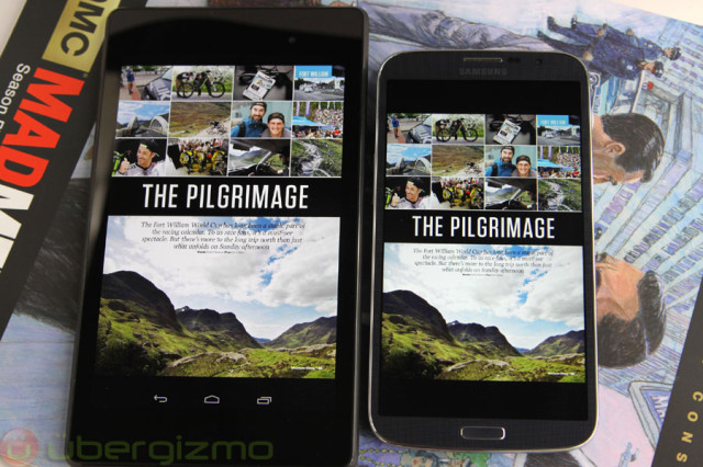 The Nexus 7 2 (left) and the Galaxy Mega 6.3 (right)