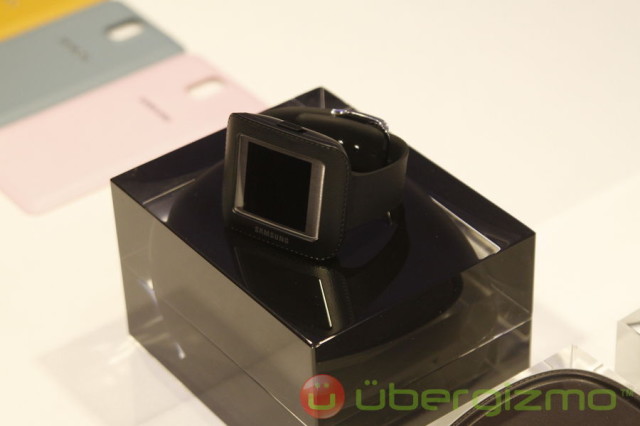 The galaxy Gear inside its charger module