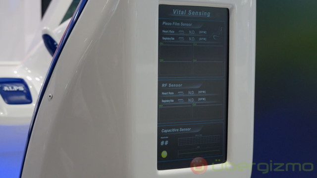 Back of the car seat displaying your vitals.