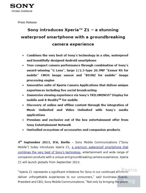 xperia-z1-press-release