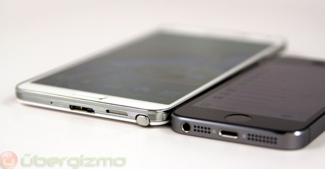 The Note 3, next to the iPhone 5S