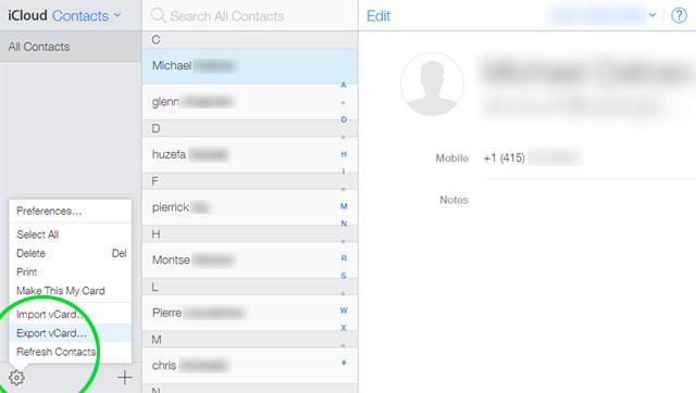 backup gmail contacts to icloud from iphone