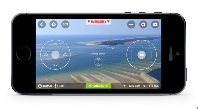 Parrot Bebop Drone, Freeflight 3.0 app for iOS and Android