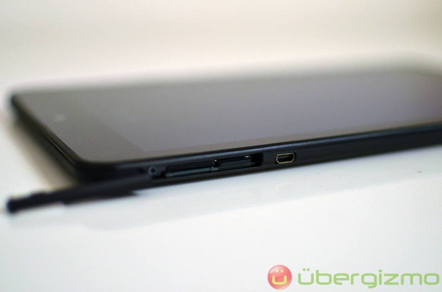 On the left side you've got a microSD card slot and Micro HDMI.