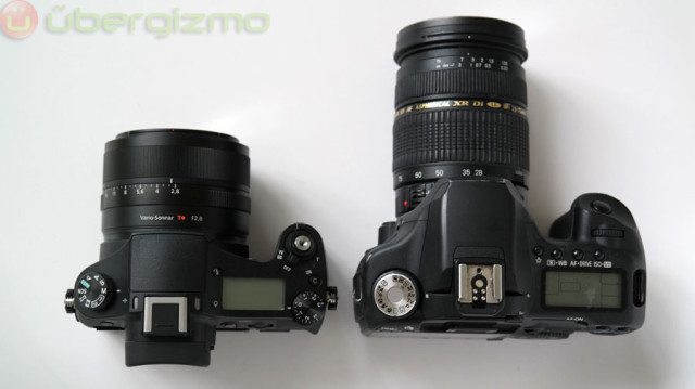 RX10 (left) and my Canon 50D from the top