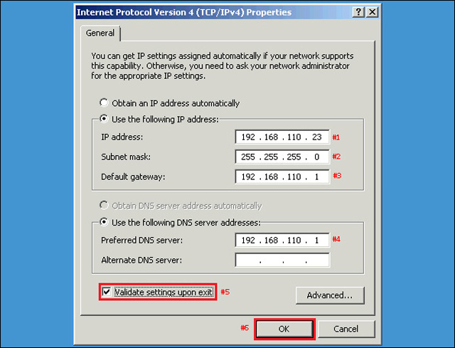 setup a static ip address