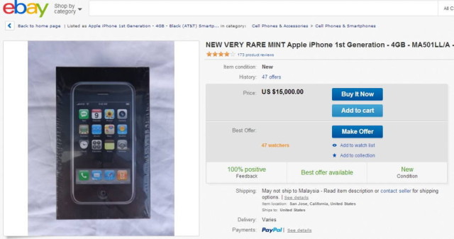 Original iPhone Auctioned Off On eBay For $15,000 | Ubergizmo