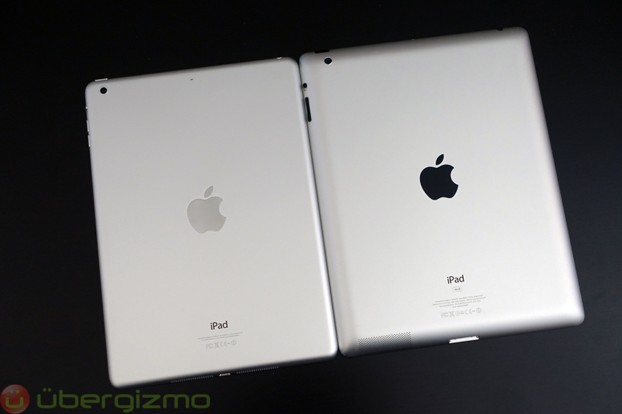 iPad Air (left) vs iPad 3 (right)