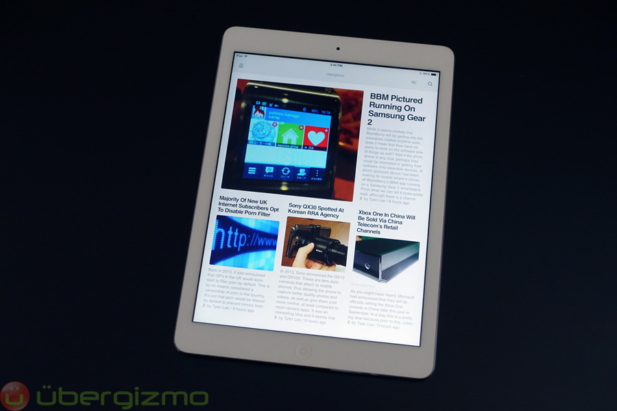 I love reading with the iPad Air. It's very light in one hand and doesn't cramp up my arm.