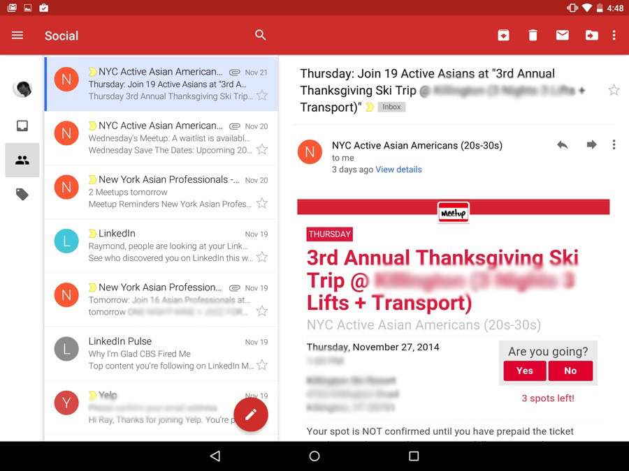 Two-pane views for Lollipop on tablets