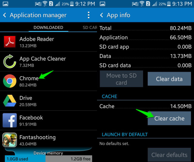how to clear download manager cache on android