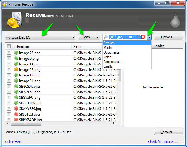 recover files