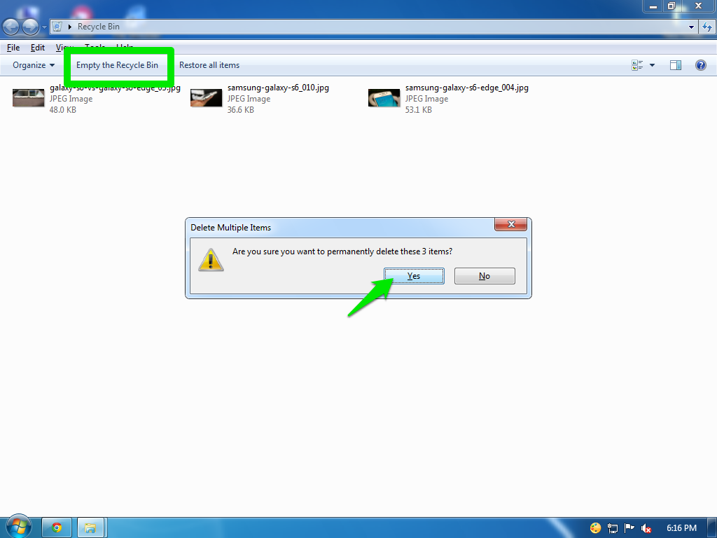 delete from recycle bin