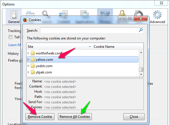 delete cookies