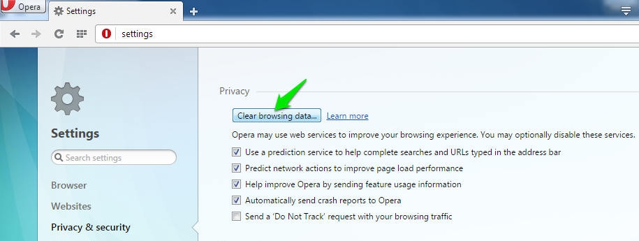 clear browsing data