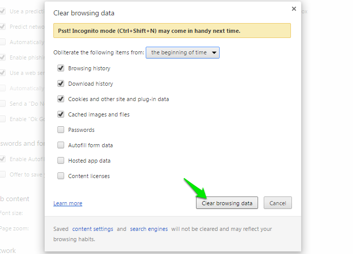 delete data
