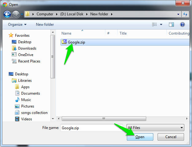 select file