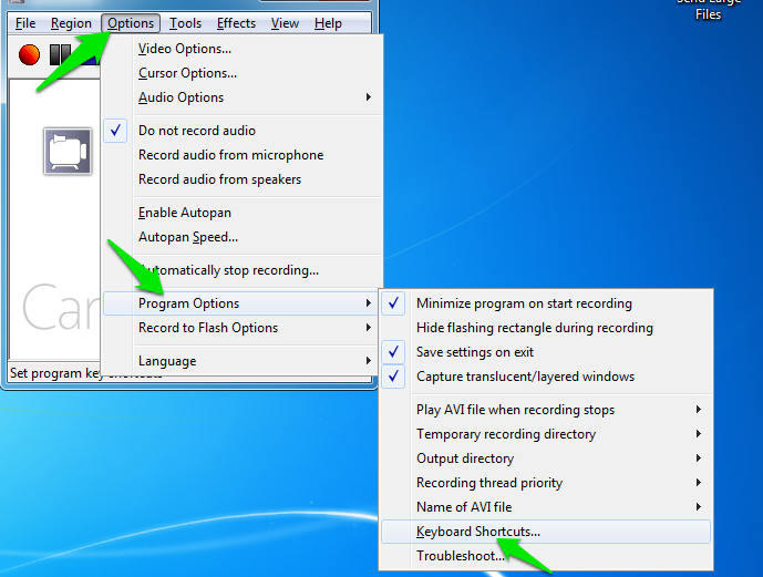 keyboard shortcuts