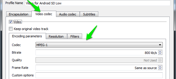 video options