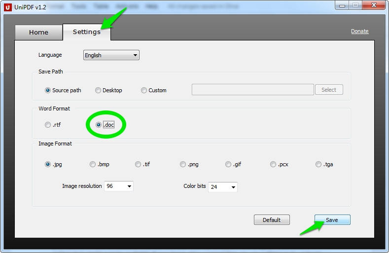 change extension