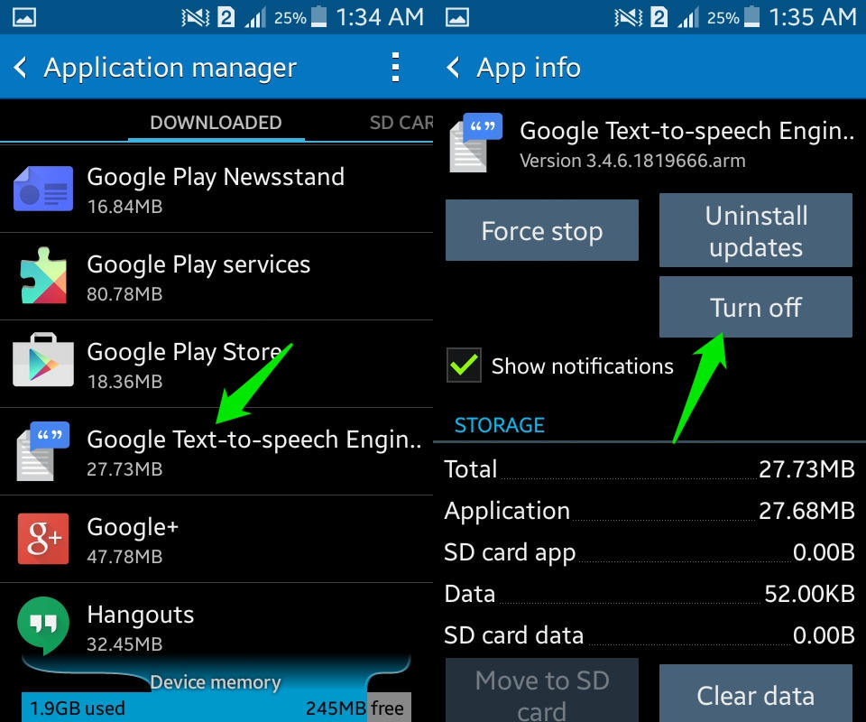 disable apps