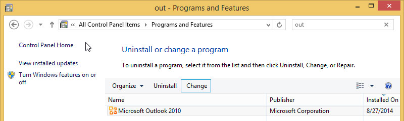 outlook-2010-programs-and-features