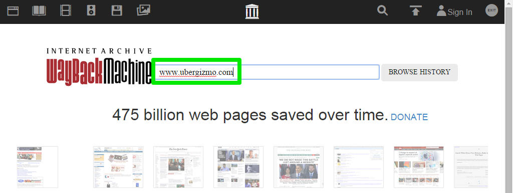 enter url