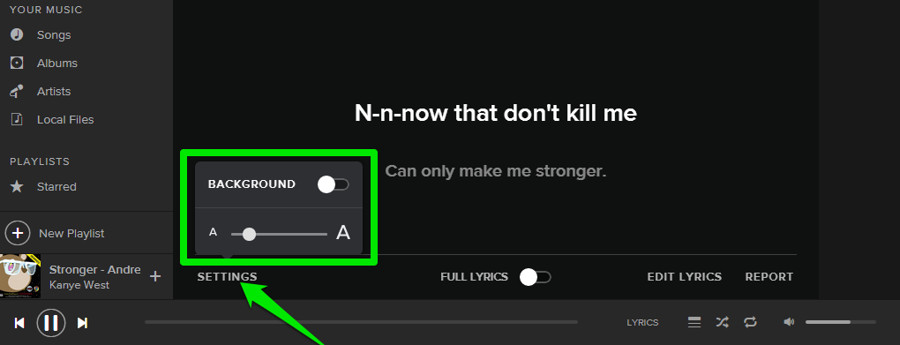 spotify lyrics not working android