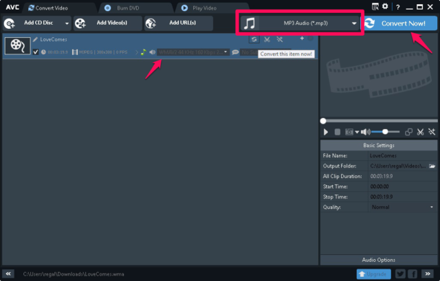 how to use realplayer to convert files from wma to mp3
