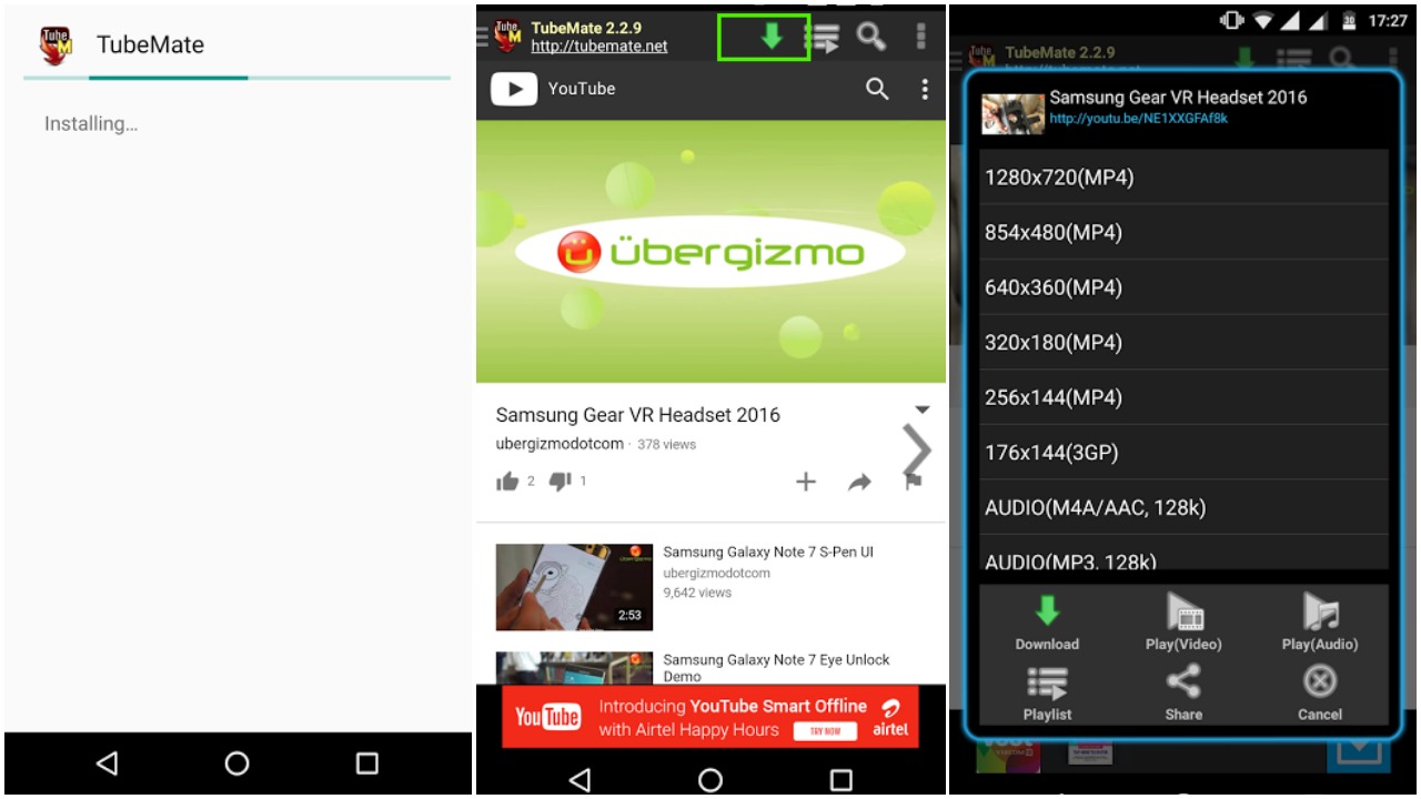 Cara Download Lagu / Video dari YouTube ke Android menggunakan TubeMate
