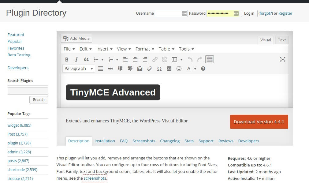 tiny mce advanced - best wordpress plugins